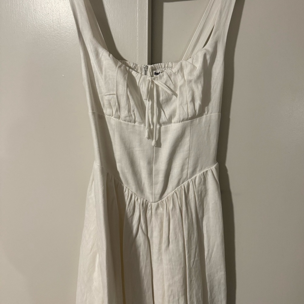 Reformation White Midi Linen Dress - Picture 3 of 3